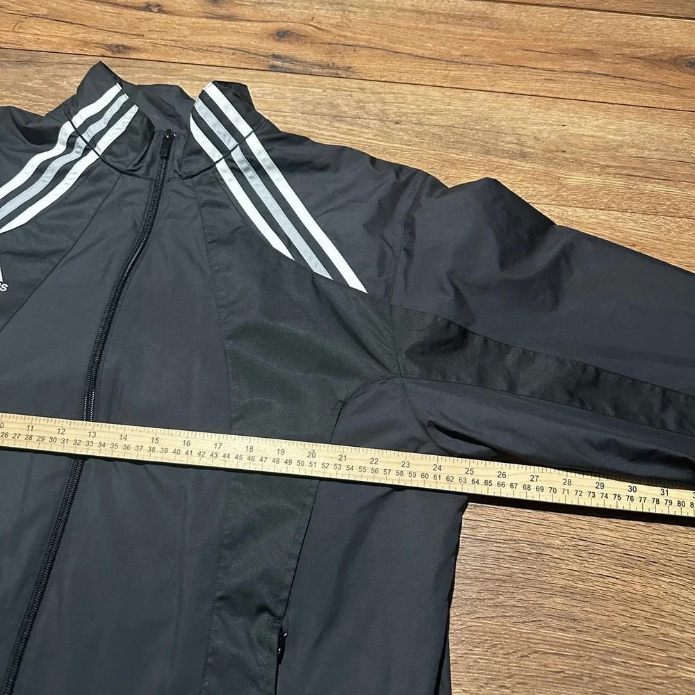 Vintage Adidas Black Windbreaker Jacket Mens Large 3-Stripe Climalite 478573